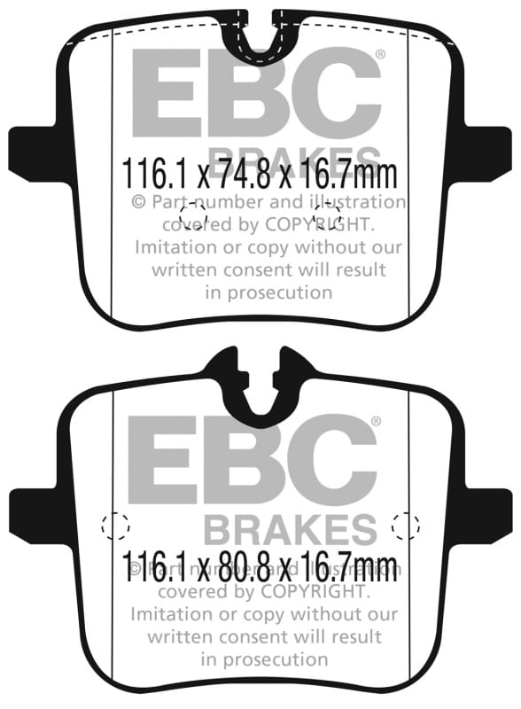 EBC — EBC 2018+ BMW M5 4.4TT (F90) Redstuff Rear Brake Pads
Disc Brake Pad