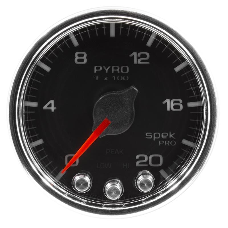 AutoMeter — GAUGE, PYRO. (EGT), 2 1/16", 2000?F, STEPPER MOTOR W/PEAK & WARN, BLK/CHRM, SPEK