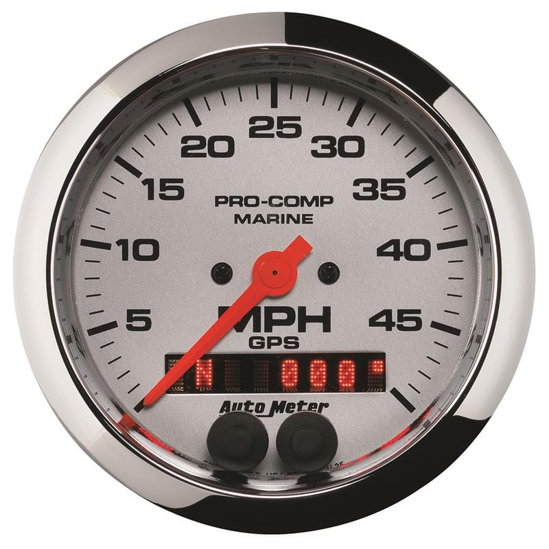 AutoMeter — Autometer Marine Chrome Ultra-Lite 3-3/8in 50MPH GPS Speedometer Gauge
3.4" SPD GPS 50 MC