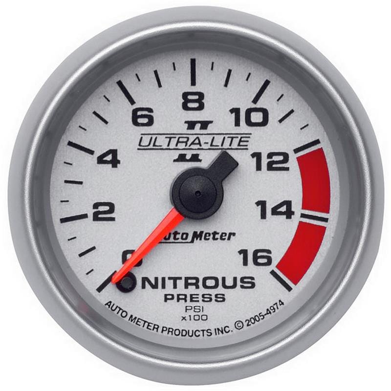 AutoMeter — GAUGE, NITROUS PRESSURE, 2 1/16", 1600PSI, DIGITAL STEPPER MOTOR, ULTRA-LITE II