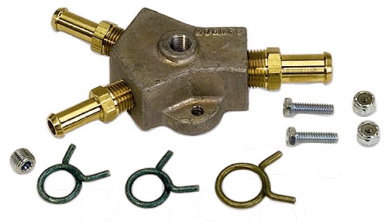 Moroso — Moroso Universal Fuel Block Kit - 1/2in Hose Inlet w/Two 3/8in Hose Outlets