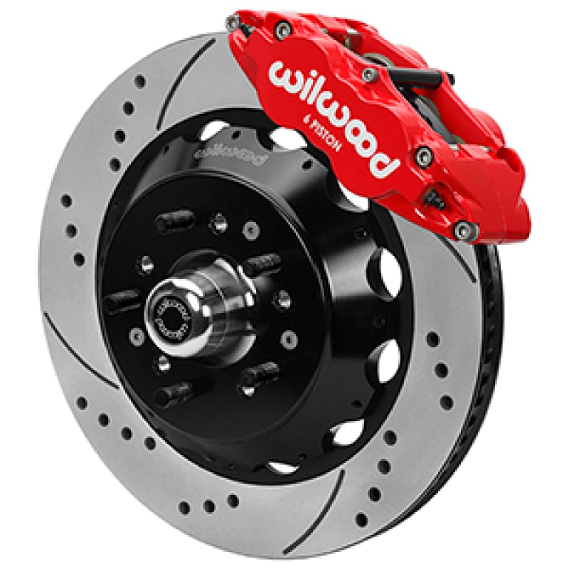 Wilwood — Wilwood Forged 6 Piston Red Superlite Caliper, SRP 72 Vane Vented Spec37 Drilled & Slotted Rotor - 1