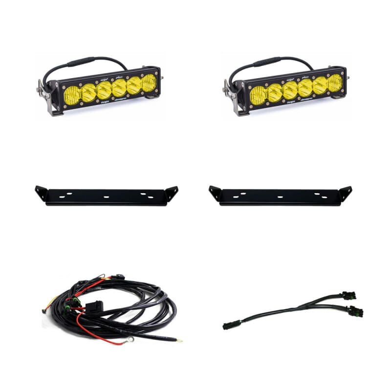 Baja Designs — Baja Designs 2021+ Ford Raptor OnX6 Behind Grill Kit -10in. Amber D/C