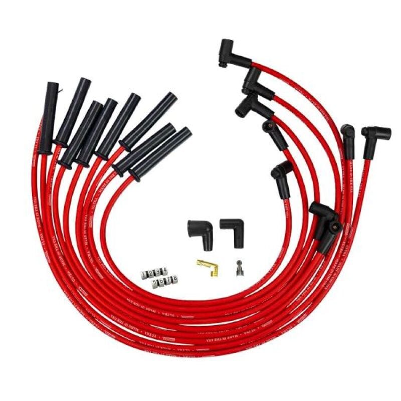Moroso — Moroso GM BBC 366-454 HEI-Style w/o Coil In Cap Ultra 350 8mm Multi-Angle Spark Plug Wire Set - Red