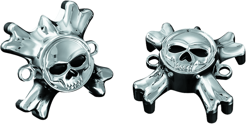 Kuryakyn — Replacement Zombie Grip Emblems With Throttle Boss Chrome