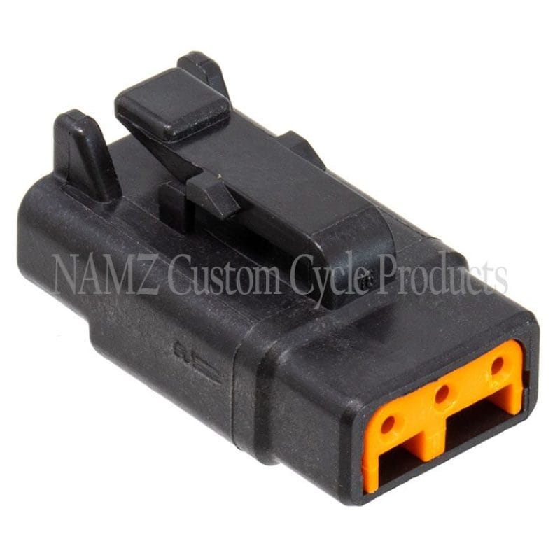 NAMZ — NAMZ Deutsch DTM 3-Position Plug w/3 Stamped Terminals & Wedgelock - Black (HD 74113-98BK)