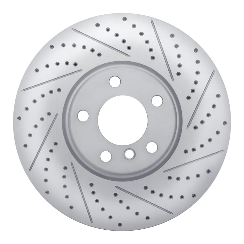 R1 Concepts — R1 20-22 Ford Mustang Left Front Drilled & Slotted Geo-Carbon Rotor
