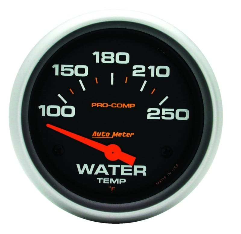 AutoMeter — Autometer Pro-Comp 2 5/8in 100-250 Deg F Short Sweep Electric Water Temp Gauge
2-5/8" WATER TEMP, 1