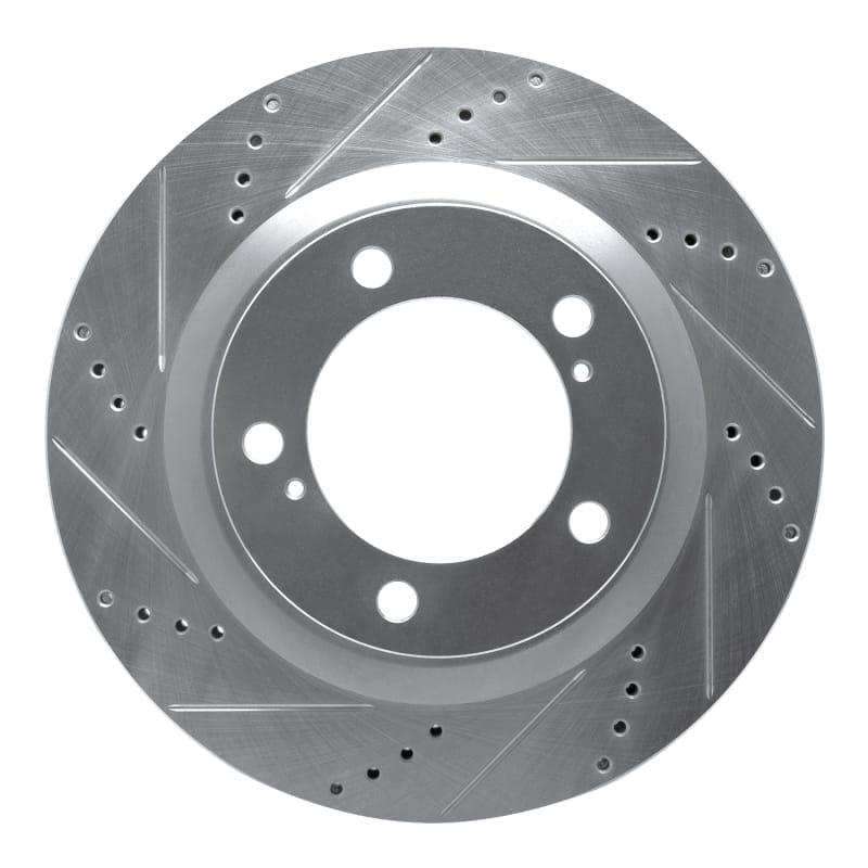 DFC — DFC 07-22 Lexus LX570 Front Left Drilled & Slotted Silver Brake Rotor