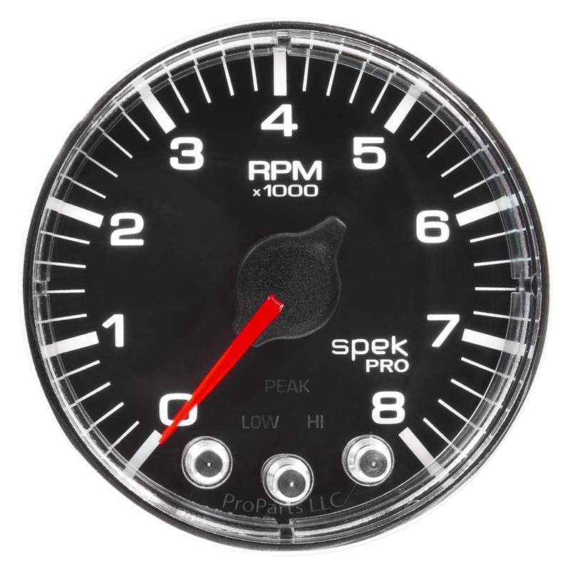 AutoMeter — Autometer Spek-Pro Gauge Tach 2 1/16in 8K Rpm W/ Shift Light & Peak Mem Blk/Chrm
GA 2" 8KRPM BFC SPEK