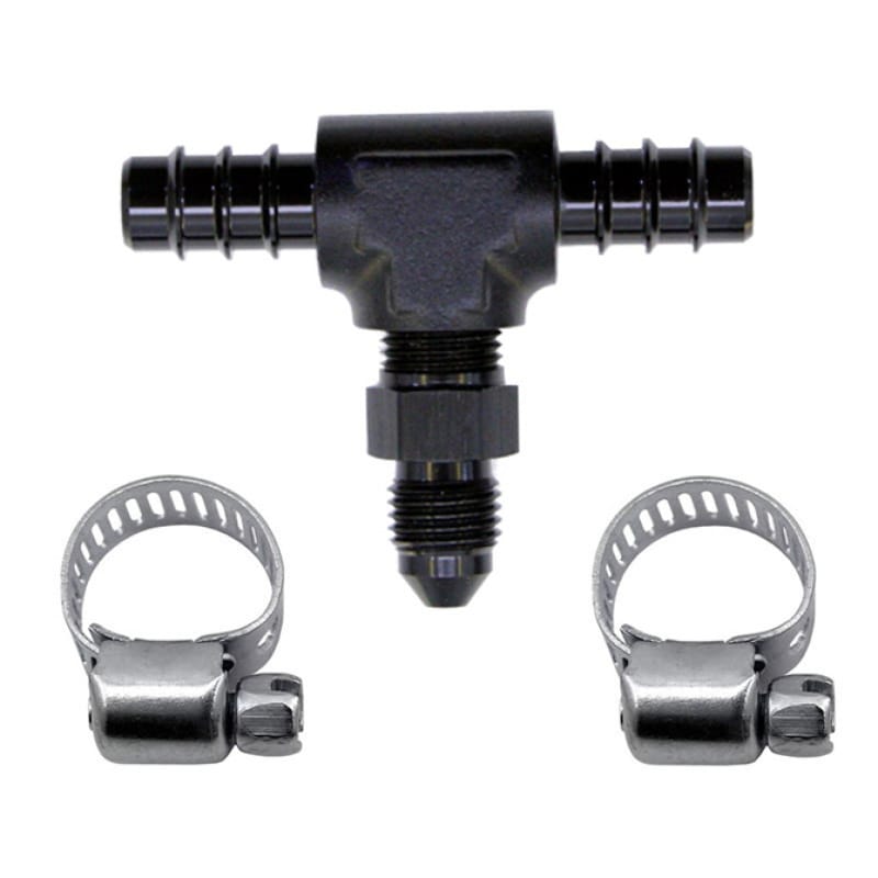 Nitrous Express — Nitrous Express 5/16 Fuel T 5/16 Hose Barb to 4AN Male
NitrousFuelLineAdptK
Fuel Line Adapter