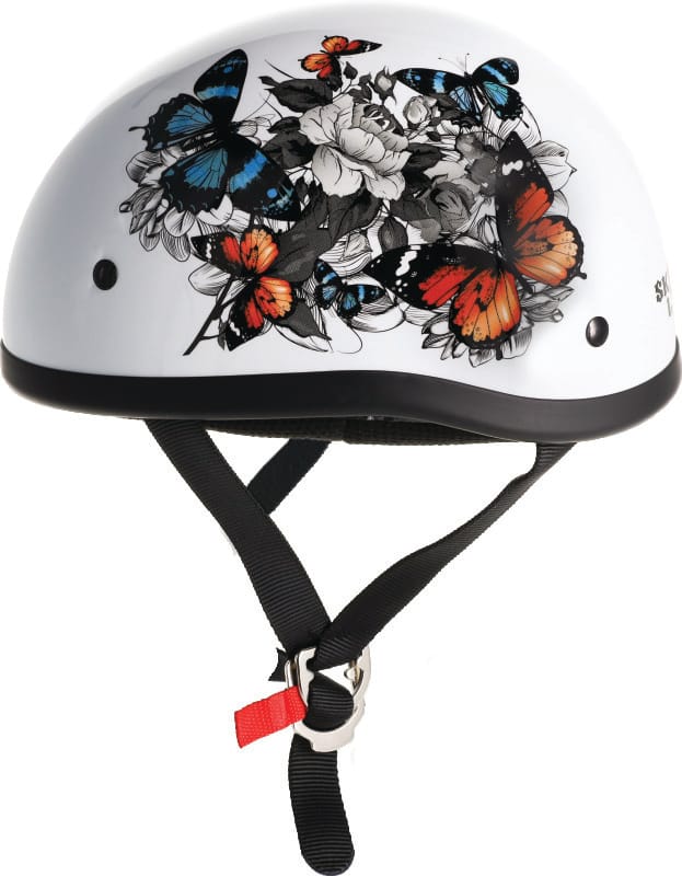 Bikers Choice — Skid Lids White Rose Original Helmet - XS