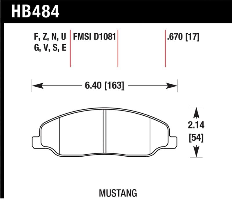 Hawk Performance — Hawk 05-10 Ford Mustang GT & V6 / 07-08 Shelby GT Performance Ceramic Street Front Brake Pads
Disc Brake Pad