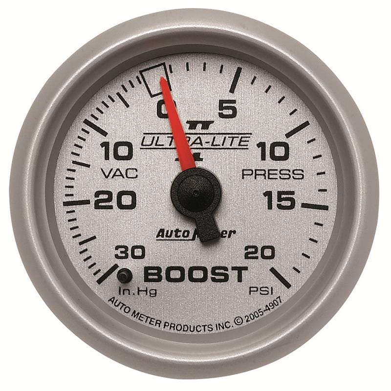 AutoMeter — GAUGE, VAC/BOOST, 2 1/16", 30INHG-20PSI, MECHANICAL, ULTRA-LITE II