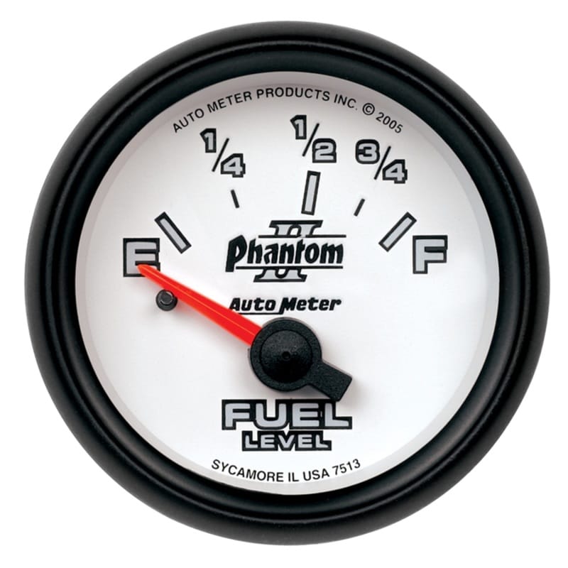 AutoMeter — Autometer Phantom 2-1/16in 73-10 OHM Fuel Level Gauge
2-1/16" FUEL LEVEL,