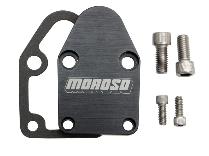 Moroso — Moroso Chevrolet Small Block Fuel Pump Block-Off Plate w/Gaskets - Billet Aluminum