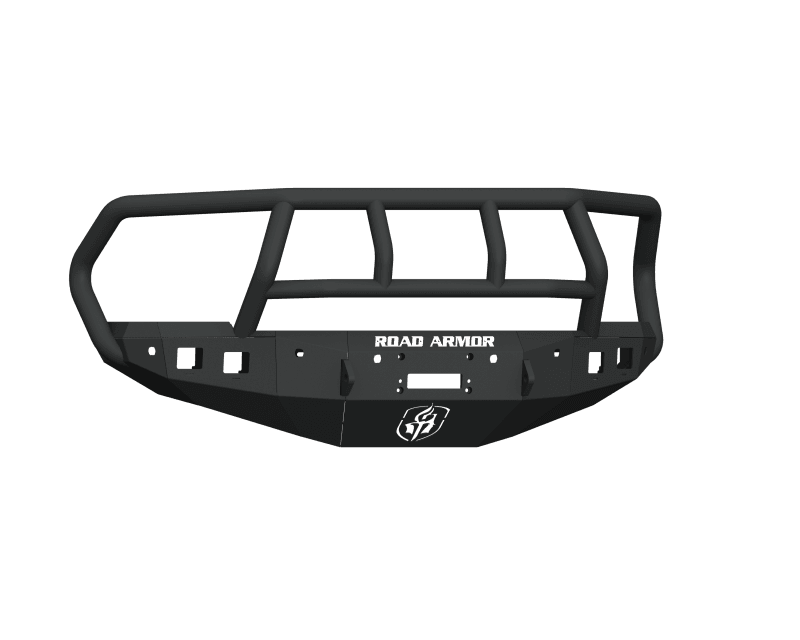 Road Armor — Road Armor 16-18 Ram 2500 Stealth Front Winch Bumper w/Titan II Guard/6 Sensor Holes - Tex Blk