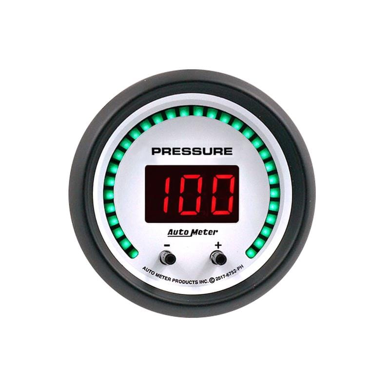 AutoMeter — Autometer 52.4mm White Switchable 0-1600 PSI/0-110 BAR Fluid Pressure Phantom Elite Digital Gauge
