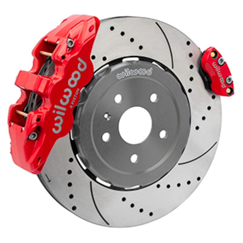 Wilwood — Wilwood 20-23 Chevy Corvette C8 Aero4 Red Rear Big Brake Kit - Drilled & Slotted