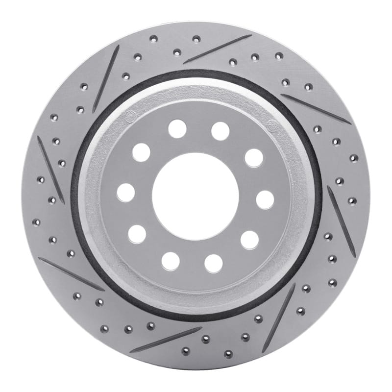 R1 Concepts — R1 03-11 Lincoln Town Car Rear Left Drilled & Slotted Geo-Carbon Rotor