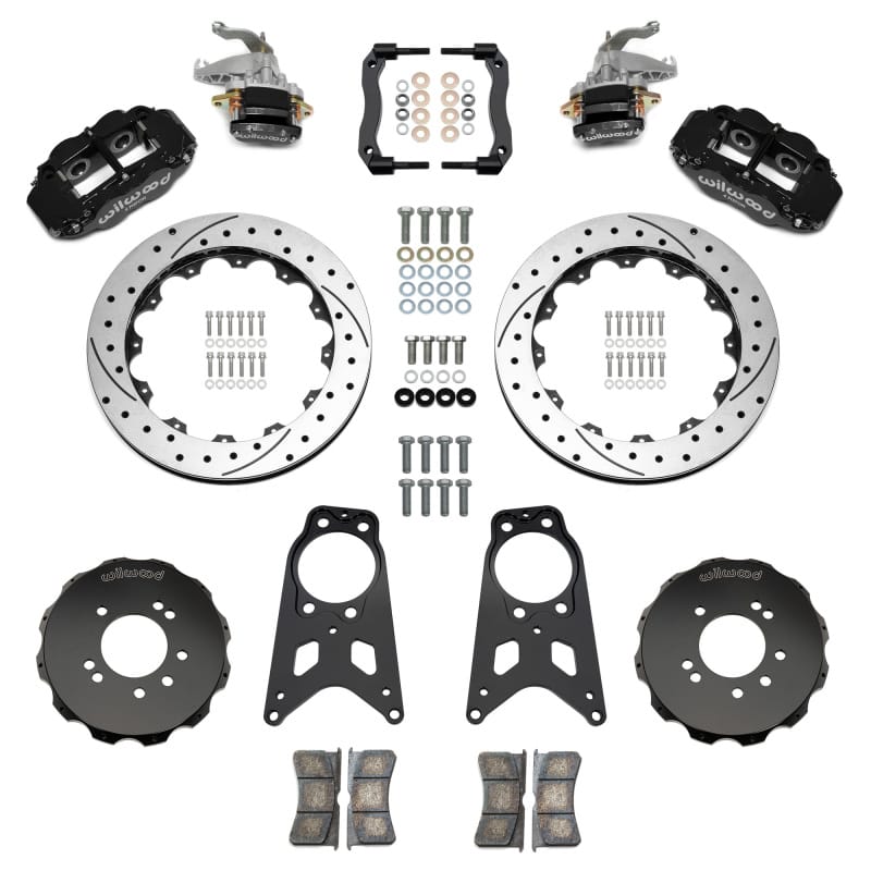 Wilwood — Wilwood 89-98 Nissan 240SX FNSL4R/MC4 Rear Parking BBK w/ 13.50in D/S Rotors - Black