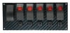Moroso — Moroso Rocker Switch Panel - Dash Mount - LED - 8in x 3-13/32in - Grey/Black Fiber Design