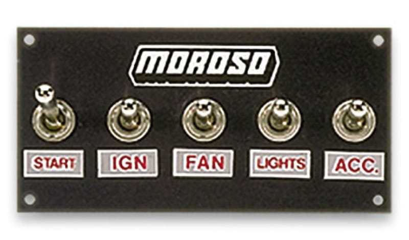 Moroso — Moroso Toggle Switch Panel - Econo - 4in x 5in - Four On/Off Switches