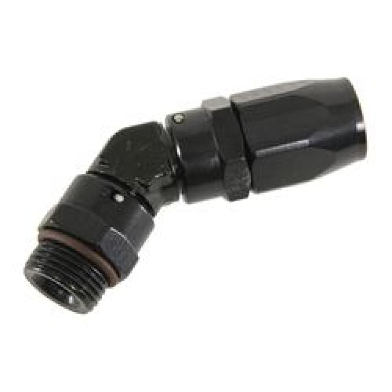 Fragola — Fragola -6AN x 45 Degree x 7/8 -20 Holley Inlet - Black