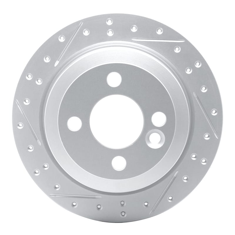 R1 Concepts — R1 02-15 Mini Cooper Clubman Rear Left Drilled & Slotted Geo-Carbon Rotor