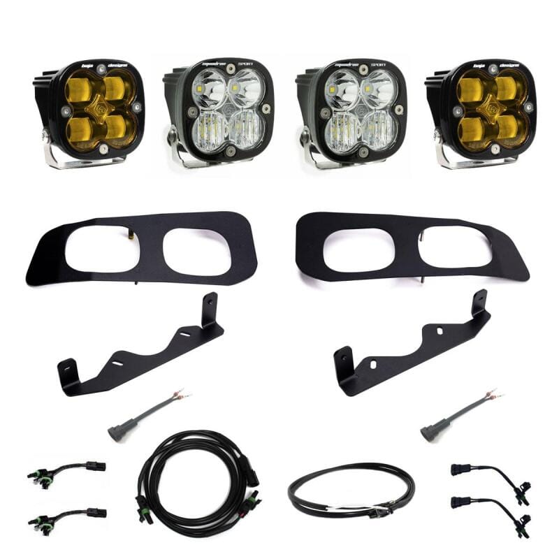 Baja Designs — Baja Designs 2023+ Ford F250/F350 Super Duty Squadron SAE/Sport Fog Pocket Kit - Amber