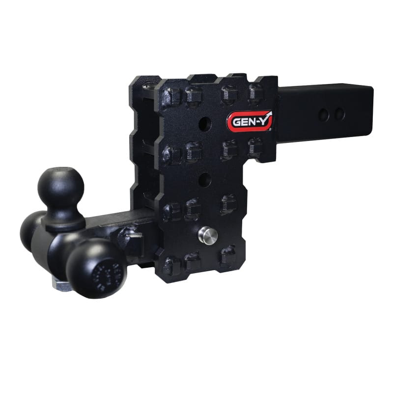 GEN-Y Hitch — Gen-Y Phantom-X 2.5in Solid Shank 5in Drop 1.6K TW 16K Hitch w/GH-052 Tri-Ball Mount
Drop Hitch