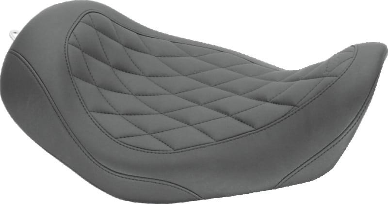 Mustang Motorcycle — Mustang 06-17 Harley Dyna Wide Tripper Solo Seat Diamond Stitch- Black