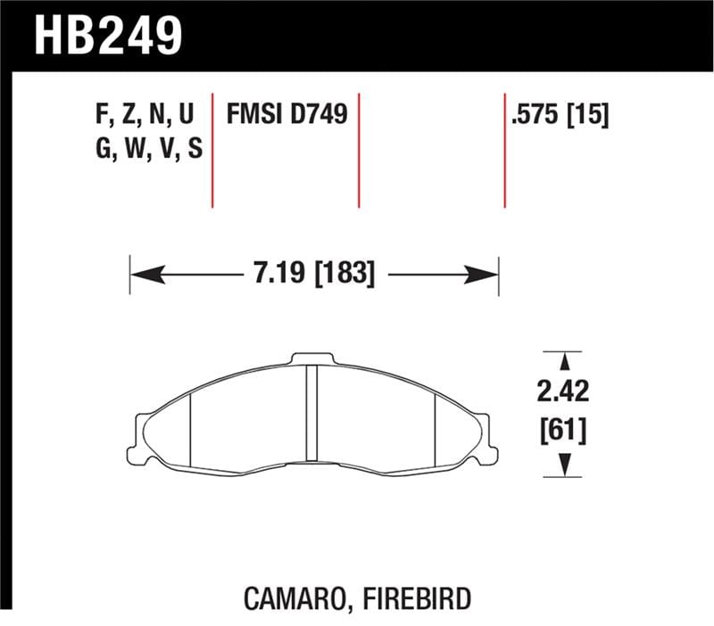 Hawk Performance — Hawk 98-02 Camaro/Firebird HP+ Street Front Brake Pads
Disc Brake Pad
