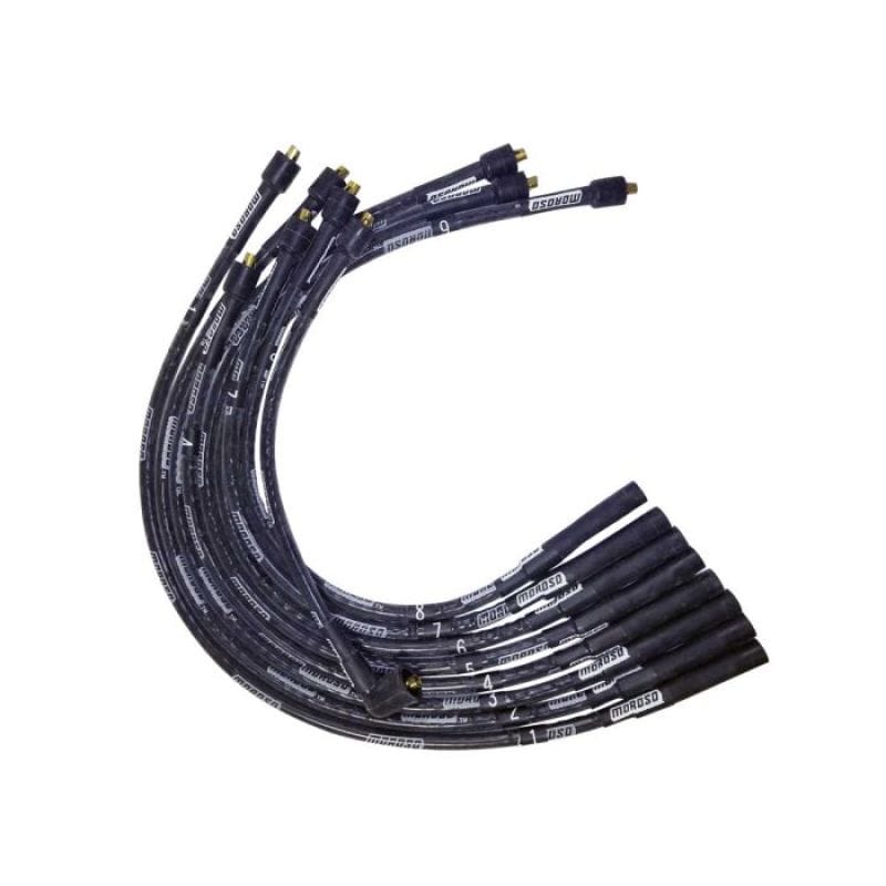 Moroso — Moroso SB Chrysler Mopar Sleeved Str Non-HEI Str Plug Ultra Spark Plug Wire Set - Black