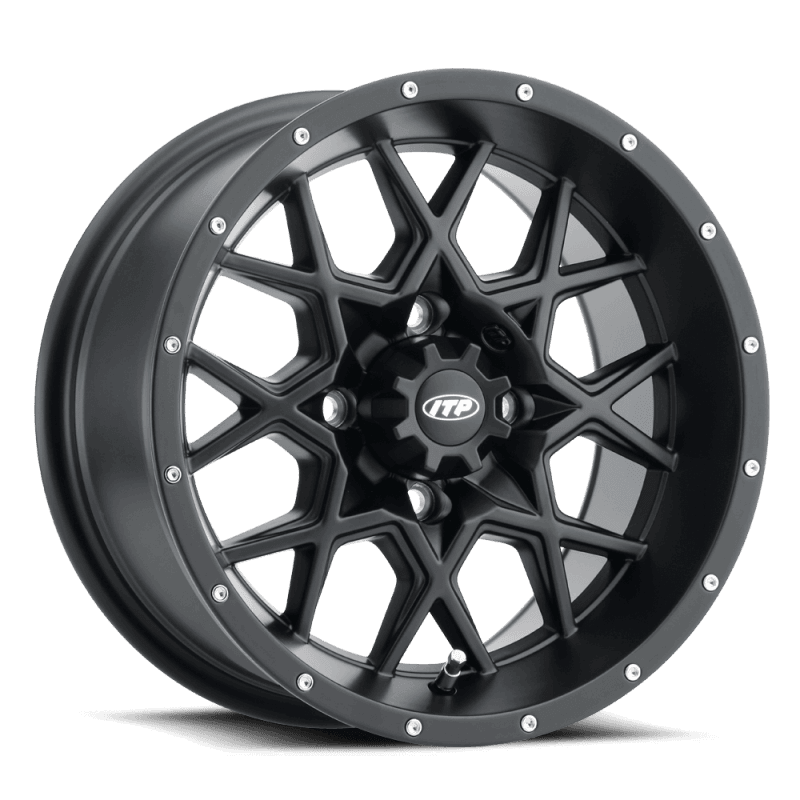 ITP — ITP Hurricane 12x7 / 4x156 BP / 4+3 Offset Matte Black Wheel