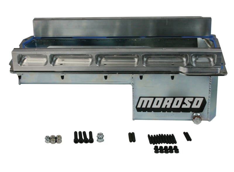 Moroso — Moroso Dart LS Next Swap (w/Aluminum Spacers) Wet Sump 7qt 6in Baffled Steel Oil Pan