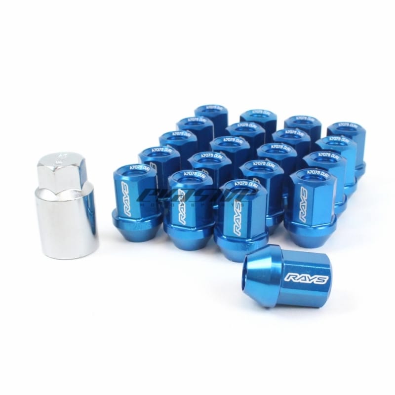 Rays — Rays Dura-Nut L32 Straight Type 12x1.50 Lug Nut Set 16 Lug 4 Lock Set - Blue
