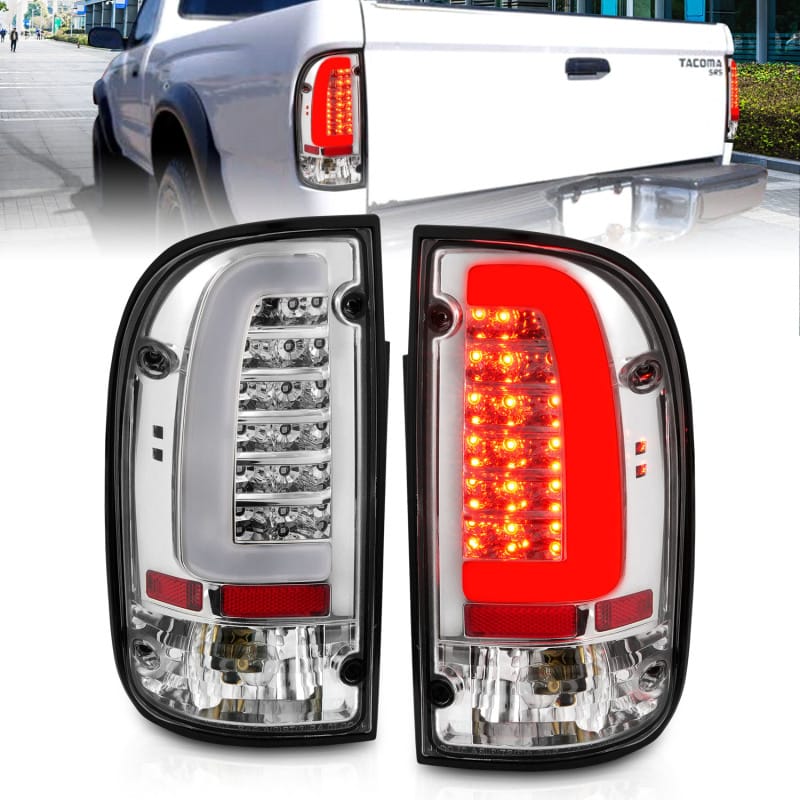 ANZO — ANZO 95-00 Toyota Tacoma LED Taillights Chrome Housing Clear Lens (Pair)