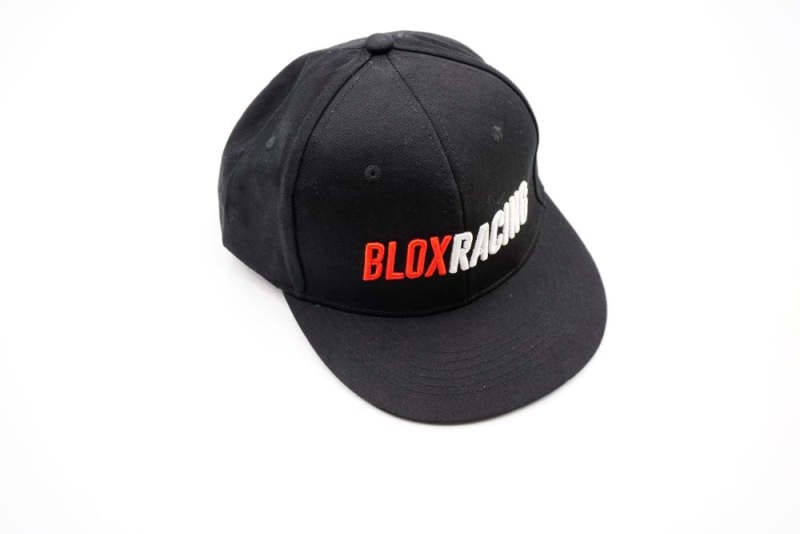 BLOX Racing — BLOX Racing Snapback Cap Black with Red and White Logo - Blox Racing - New Style Flat Bill