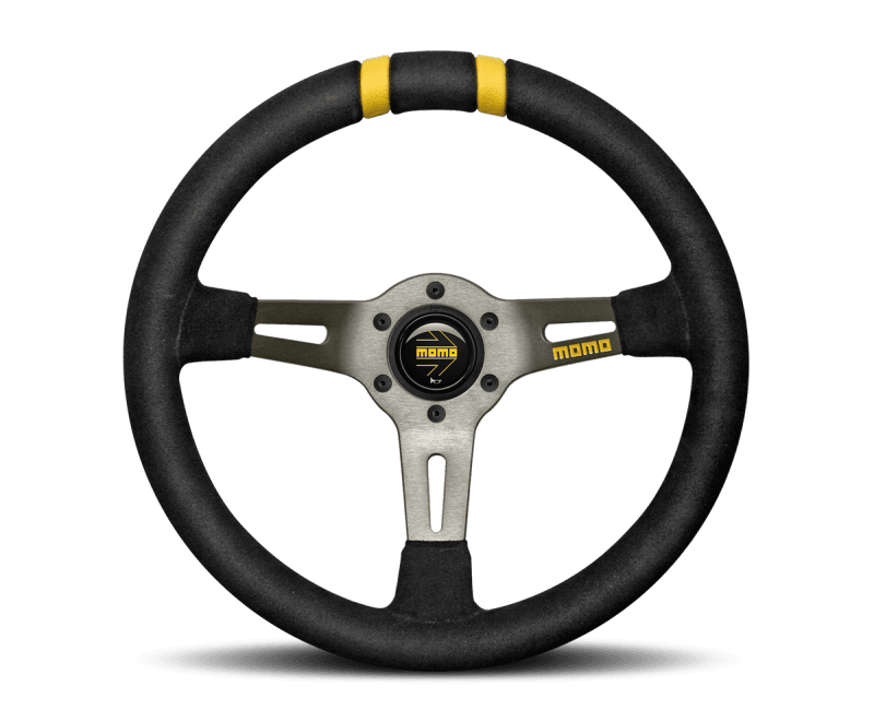 MOMO — Momo MODDRIFT Steering Wheel 330 mm - Black Suede/Anthracite Spokes/2 Stripes