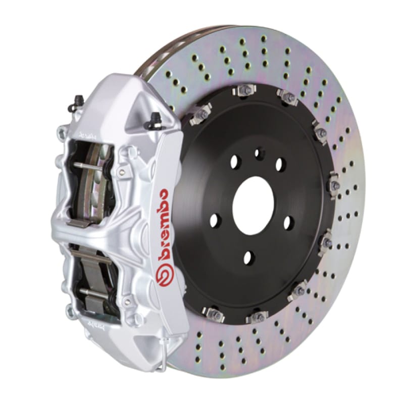 Brembo — Brembo 2023 Volkswagen Tiguan R (Mk2) Front GT BBK 6-Piston 405x34 2-Piece Rotors Drilled - Silver
