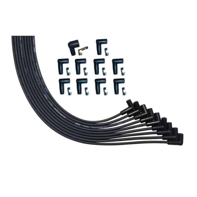 Moroso — Moroso Universal V8 90 Deg Plug Unsleeved 90 Deg HEI Ultra Spark Plug Wire Set - Black