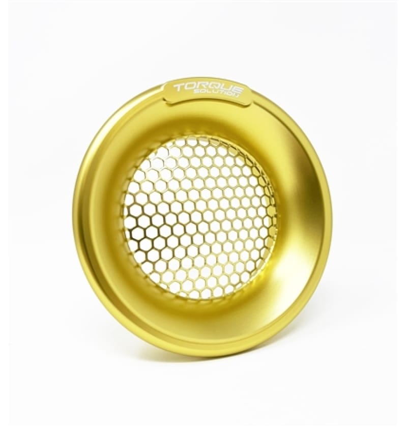 Torque Solution — Torque Solution Billet Turbo Velocity Stack Shield For 4in Inlet - Gold
