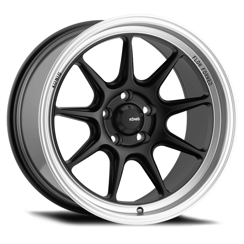 Konig — Konig Countergram 15x7.5 4x100 ET35 Matte Black / Matte Machined Lip