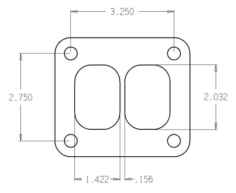 Cometic Gasket — Garrett T4 Divided Turbo Inlet Flange Gasket