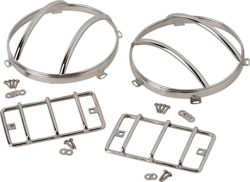 Kentrol — Kentrol 97-06 Jeep Wrangler TJ Euro Light Guard Set 4 Pieces - Polished Silver