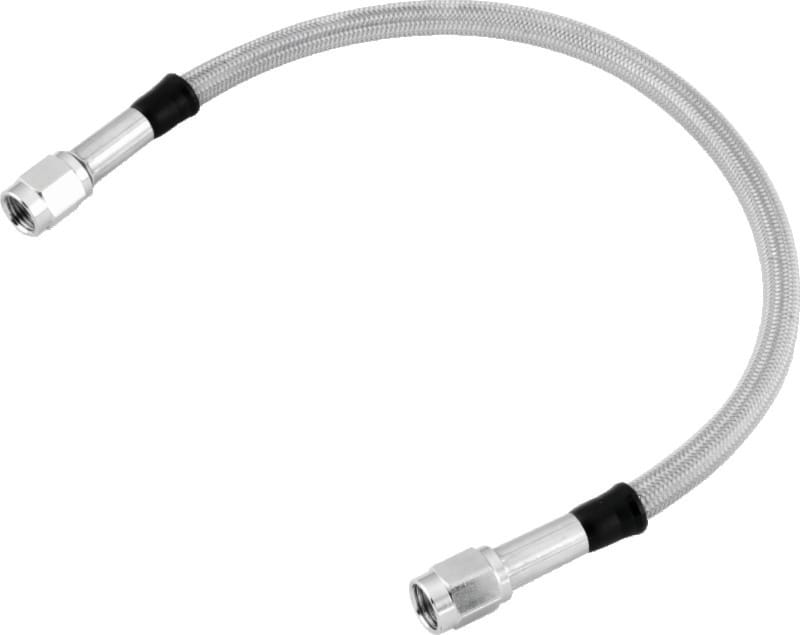 TwinPower — Universal Brake Hose, 9 in., Stainless Steel Clear Coated, D.O.T.