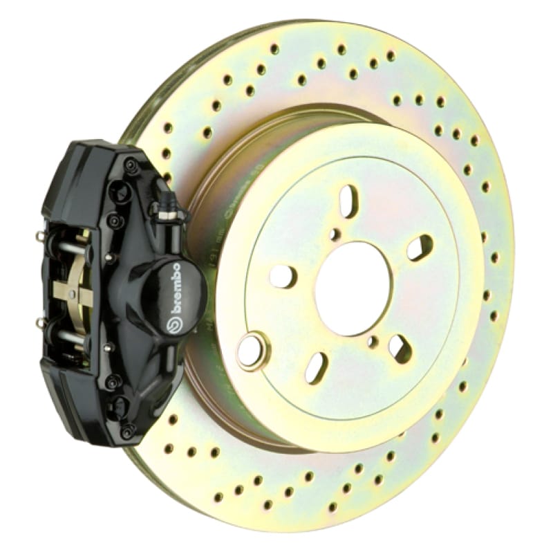 Brembo — Brembo 92-98 318i/325i/328i Rear GT BBK 2 Piston Cast 2pc 294x19 1pc Rotor Drilled-Black