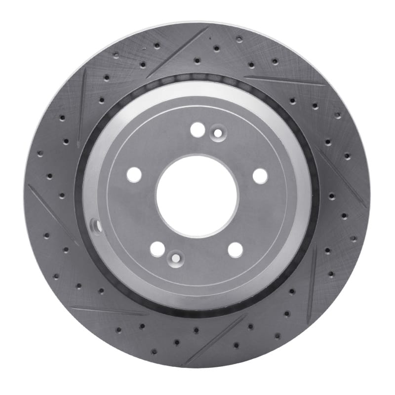 R1 Concepts — R1 11-17 Hyundai Equus Rear Right Drilled & Slotted Geo-Carbon Rotor