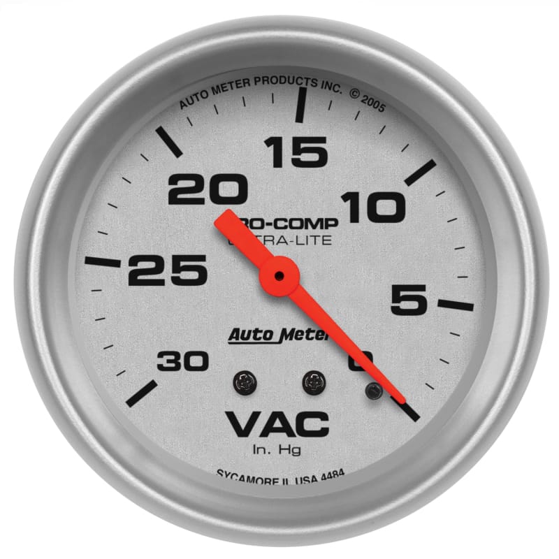 AutoMeter — AutoMeter Gauge Vacuum 2-5/8in. 30Inhg Mechanical Ultra-Lite
2-5/8" VACUUM, 30 IN